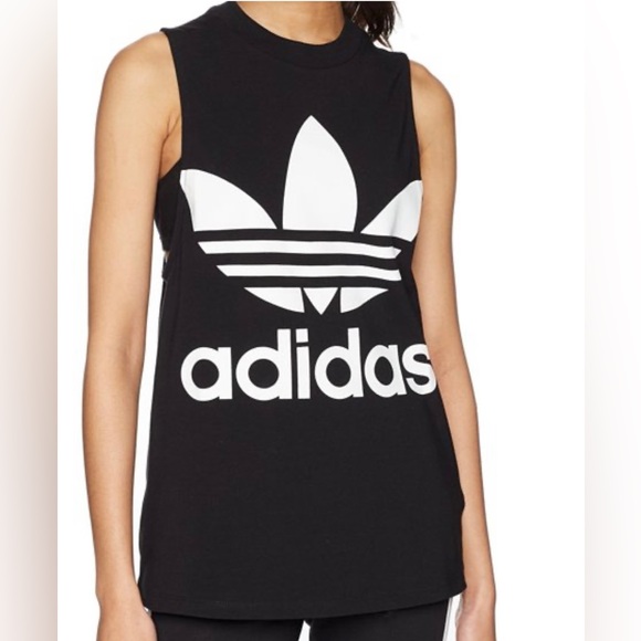 ADIDAS ORIGINALS Women's Trefoil Oversize Logo Muscle Tank - Picture 2 of 6